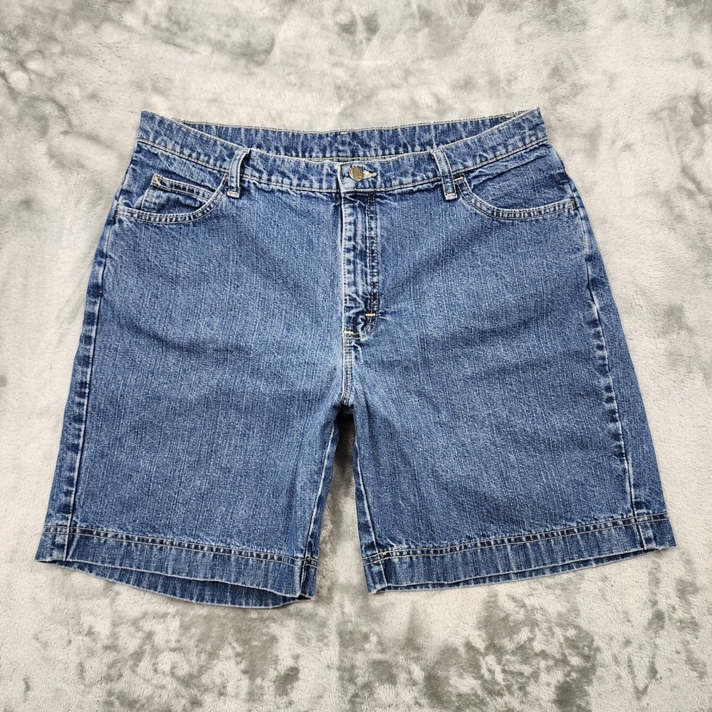 Vintage Lee Riders Shorts Womens 16 Blue High Rise Denim Jean Jorts Mom Casual